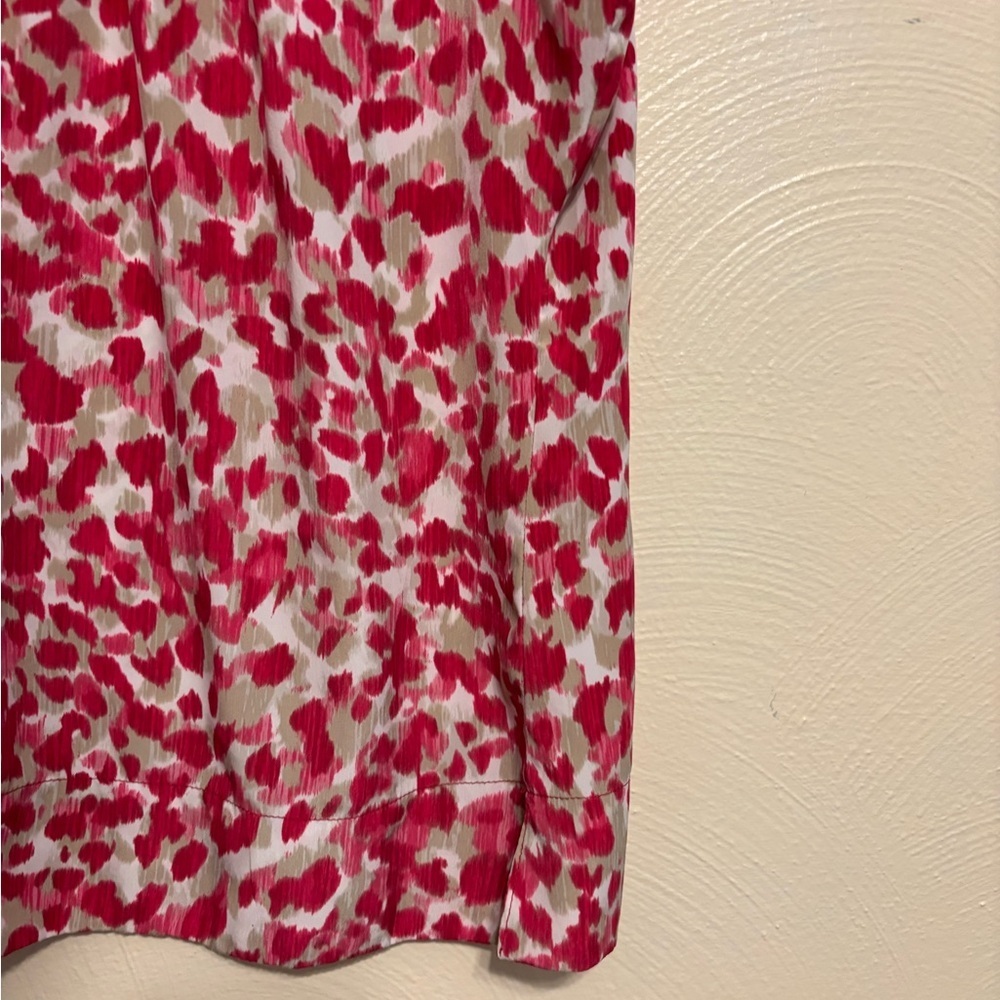 Chico's Vibrant Pink and Cream Sleeveless Blouse - Picture 7 of 8
